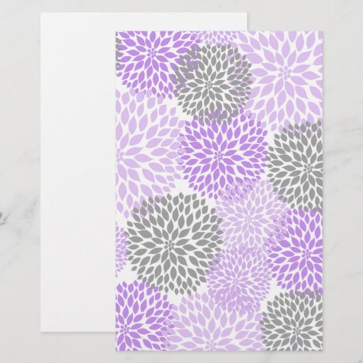 Paars lavender Dahlia Scrapbook-papier Briefpapier (Voorkant / Achterkant)
