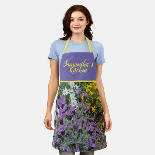 Paars Lavender Daisy Flowers Floral Mums Kitchen Schort