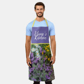 Paars Lavender Daisy Flowers Floral Mums Kitchen Schort (Gedragen)