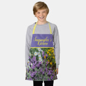 Paars Lavender Daisy Flowers Floral Mums Kitchen Schort (Gedragen)