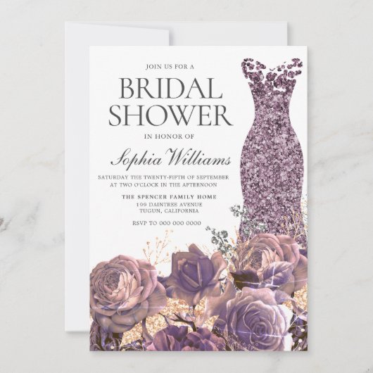 Paars Lavender Dusty Roos Vrijgezellenfeest Kaart (Voorkant)