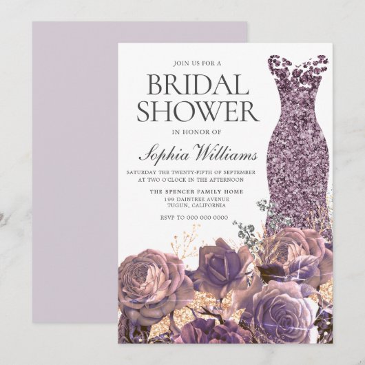 Paars Lavender Dusty Roos Vrijgezellenfeest Kaart (Voorkant / Achterkant)