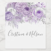 Paars Lavender Elegant Modern Wedding Wijn Etiket (Enkel label)