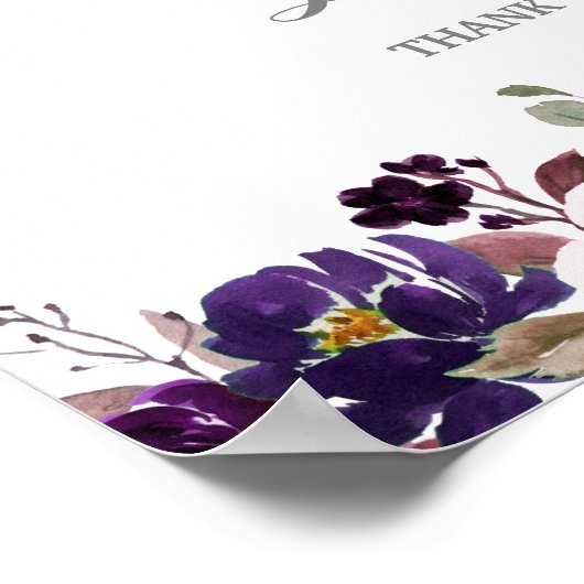 Paars Lavender Floral Boho Wedding poster (Hoek)