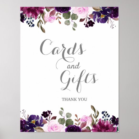 Paars Lavender Floral Boho Wedding poster (Voorkant)