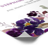 Paars Lavender Floral Boho Wedding-teken / poster (Hoek)