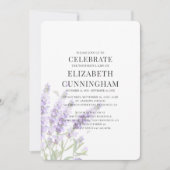 Paars Lavender Floral Memorial Kaart (Voorkant)