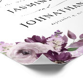 Paars & Lavender Floral Welkomstteken 2 Poster (Hoek)