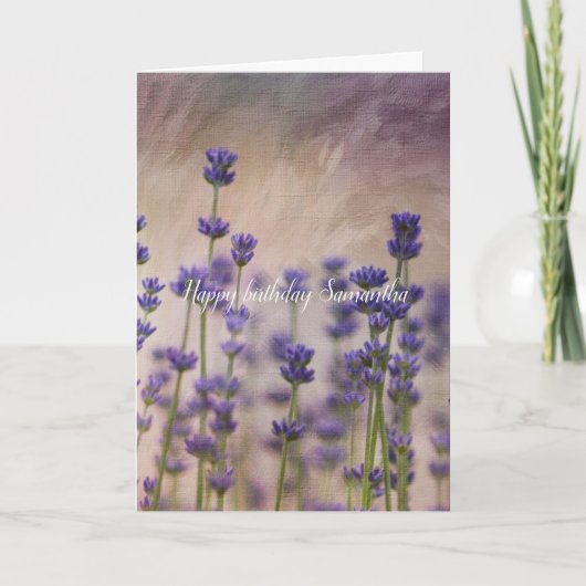 Paars lavender Flowers Kaart (Voorkant)
