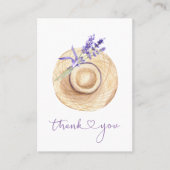 Paars lavender Flowers Straw Pet Dank u wel Visitekaartje (Voorkant)