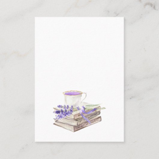 Paars lavender Flowers Straw Pet Dank u wel Visitekaartje (Achterkant)