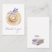 Paars lavender Flowers Straw Pet Dank u wel Visitekaartje (Voorkant / Achterkant)