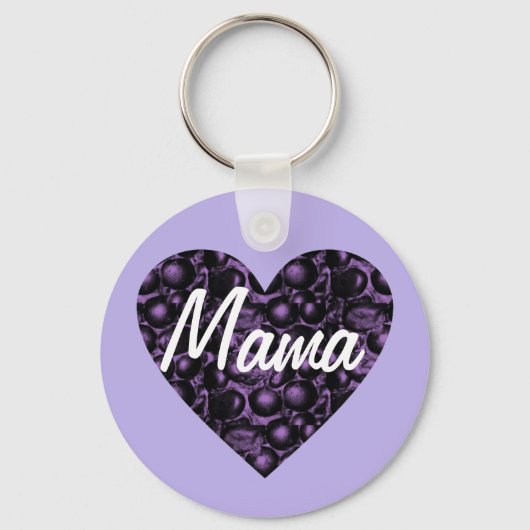 Paars/Lavender Glam Heart Mama Sleutelhanger (Voorkant)