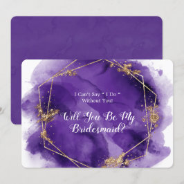 Paars lavender Gold zal je zijn mijn Bridesmaid zi Kaart