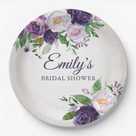 Paars Lavender Greenery Gray Vrijgezellenfeest Papieren Bordje