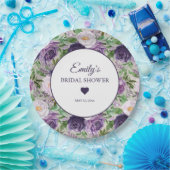 Paars Lavender Greenery Vrijgezellenfeest Naam Dat Papieren Bordje (Feest)