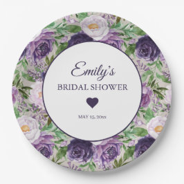 Paars Lavender Greenery Vrijgezellenfeest Naam Dat Papieren Bordje