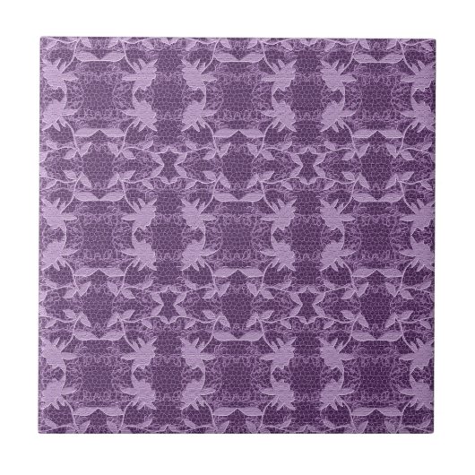  Paars lavender Lace Pattern Trivet Tegeltje (Voorkant)