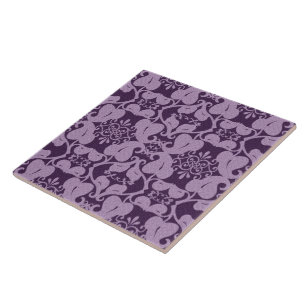 Paars lavender  modern elegant lederen patroon tegeltje