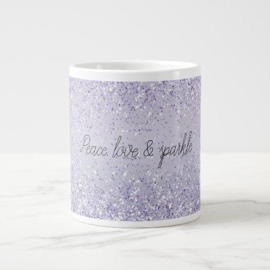 Paars Lavender Ombre Glitter Sparkle Grote Koffiekop (Voorkant)