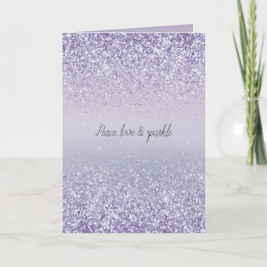 Paars Lavender Ombre Glitter Sparkle Kaart (Voorkant)