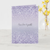 Paars Lavender Ombre Glitter Sparkle Kaart (Gele Bloem)