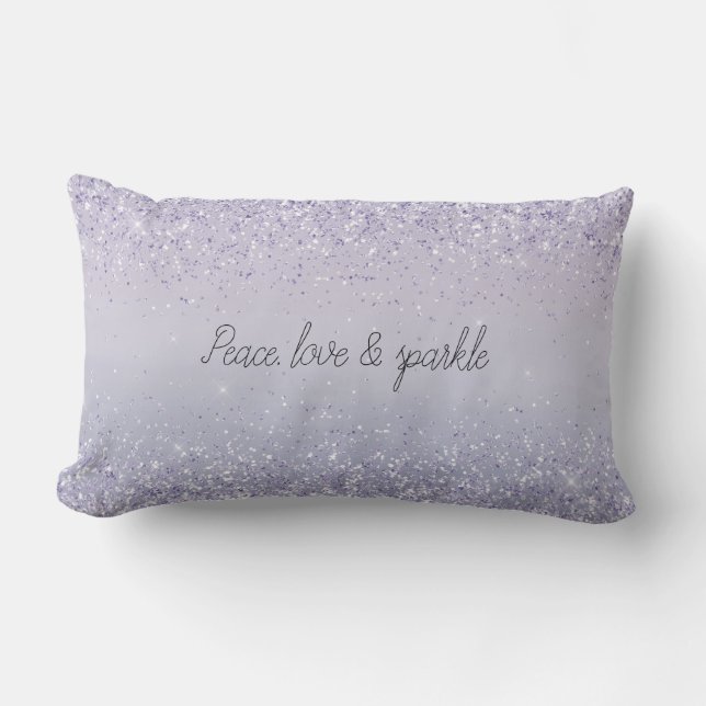Paars Lavender Ombre Glitter Sparkle Kussen (Voorkant)