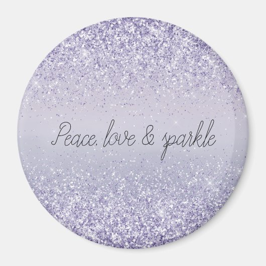 Paars Lavender Ombre Glitter Sparkle Magneet (Voorkant)