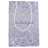 Paars Lavender Ombre Glitter Sparkle Medium Cadeauzakje (Voorkant)