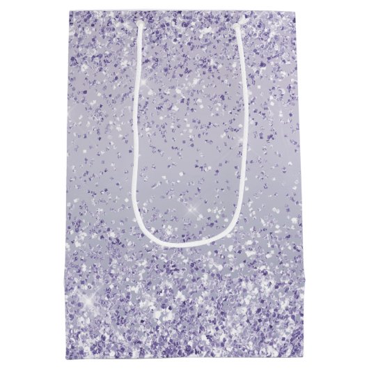 Paars Lavender Ombre Glitter Sparkle Medium Cadeauzakje (Achterkant)