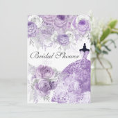 Paars lavender Roos Dress Vrijgezellenfeest Kaart (Staand voorkant)