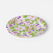 Paars lavender Roses Wildbloemen Patroon Papieren Bordje (Gekanteld)