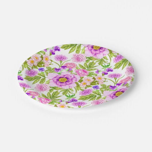 Paars lavender roze ventilator papieren bordje (Gekanteld)