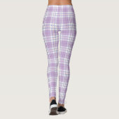 Paars lavender Spring Tartan Patroon Leggings (Achterkant)
