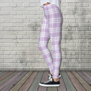 Paars lavender Spring Tartan Patroon Leggings