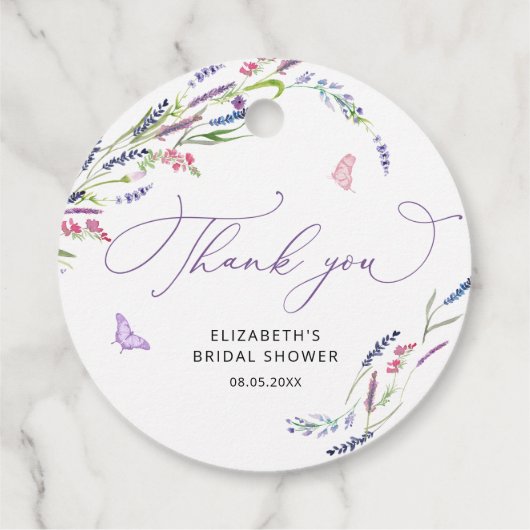 Paars lavender Vrijgezellenfeest Dank u wel voor d Bedankjes Labels (Achterkant)