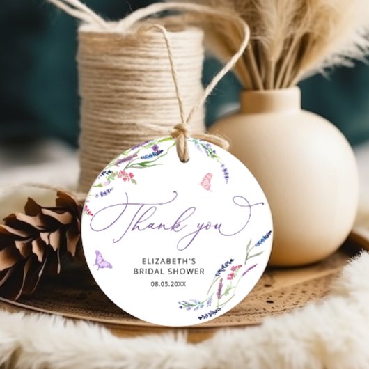 Paars lavender Vrijgezellenfeest Dank u wel voor d Bedankjes Labels