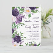 Paars Lavender Waterverf Floral Vrijgezellenfeest Kaart (Staand voorkant)