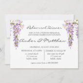 Paars Lavender Wisteria Rehearsal Dinner Kaart (Voorkant)