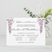 Paars Lavender Wisteria Rehearsal Dinner Kaart (Staand voorkant)