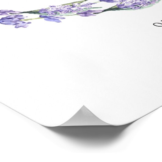 Paars Lavender Wreath Wedding Poster (Hoek)