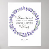 Paars Lavender Wreath Wedding Poster (Voorkant)