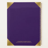 Paars leder afbeelding, gedrukt met goudaccenten planner (Achterkant)