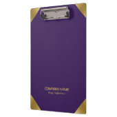 Paars leder afbeelding met goudaccenten klembord (Links)
