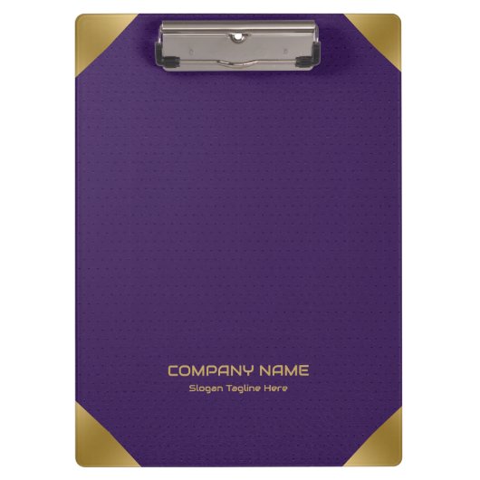 Paars leder afbeelding met goudaccenten klembord (Voorkant)