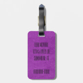 Paars leder bagagelabel (Achterkant verticaal)