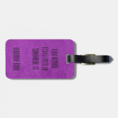 Paars leder bagagelabel (Achterkant horizontaal)