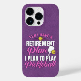 Paars leder Funny Pickleball Case-Mate iPhone 14 Pro Hoesje