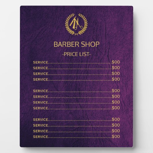 Paars leder in de winkel fotoplaat (Voorkant)