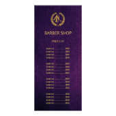 Paars leder in de winkel reclamekaart (Voorkant)